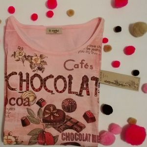 Cactus Chocolate pink long sleeve shirt size large